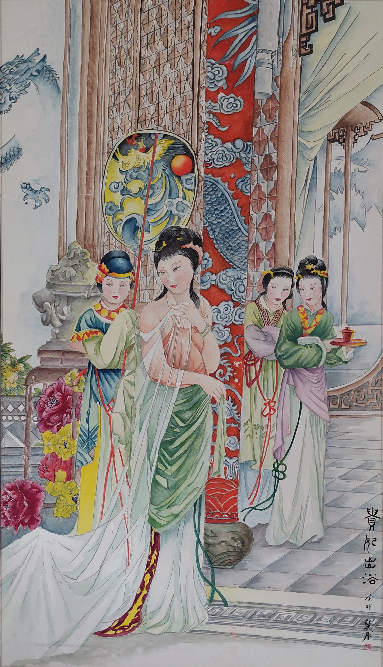 中国画-贵妃出浴- 晚香玉私人藏馆